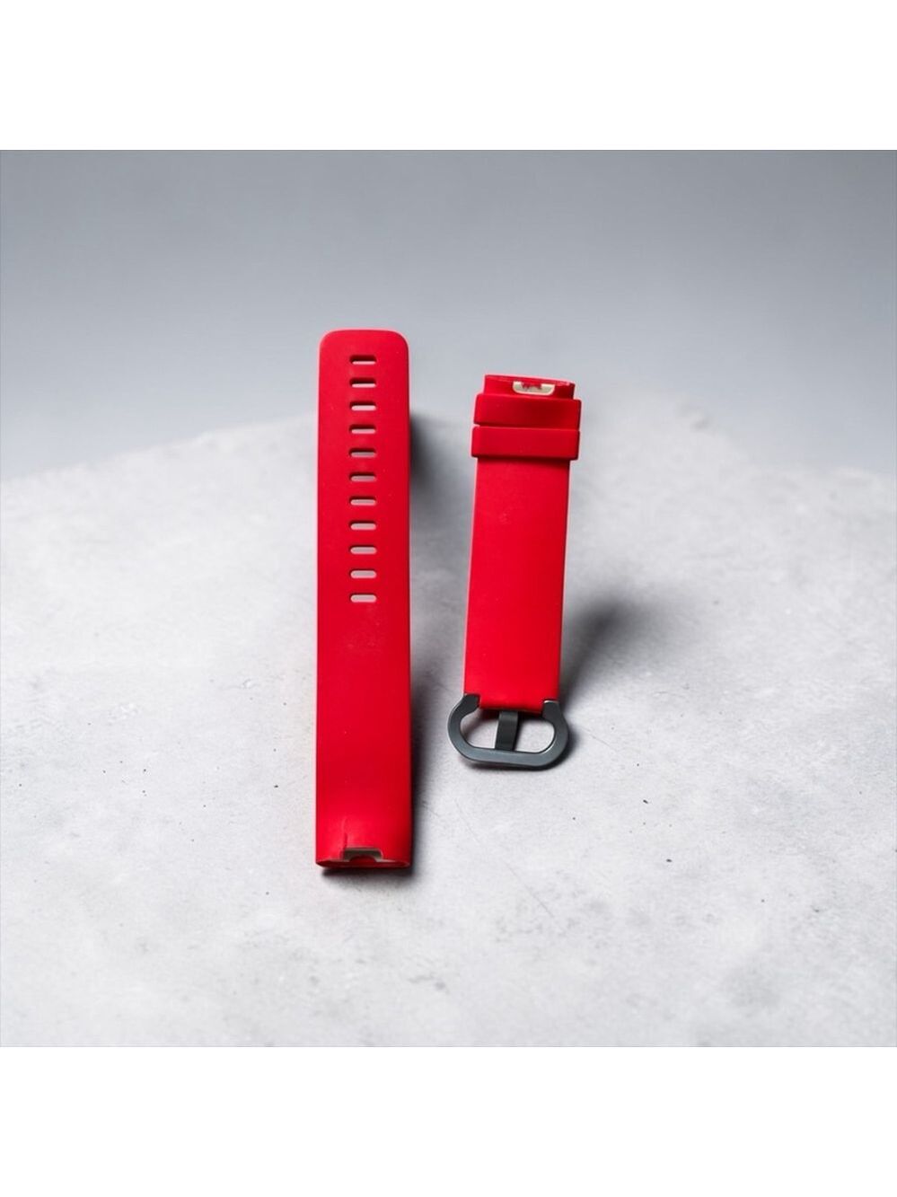 Red Silicone Watch Band Fitness Tracker Strap